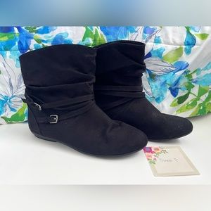 LOWER EAST SIDE Black Suede Ankle Boots